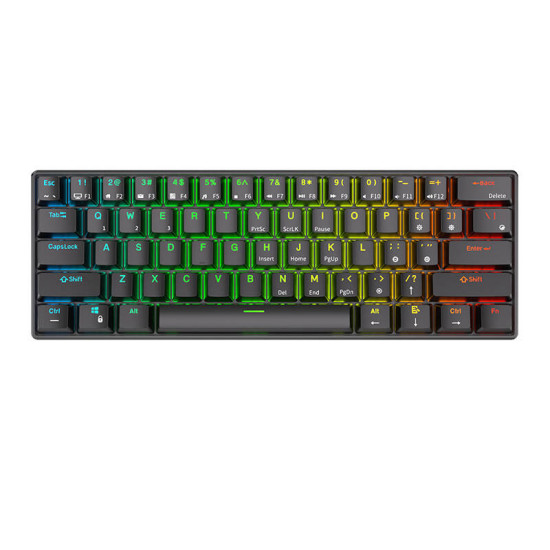 Klawiatura mechaniczna Royal Kludge RK61 RGB, brown switch (czarna) (QWERTY) Klawiatura mechaniczna Royal Kludge RK61 RGB, brown switch (czarna) (QWERTY)