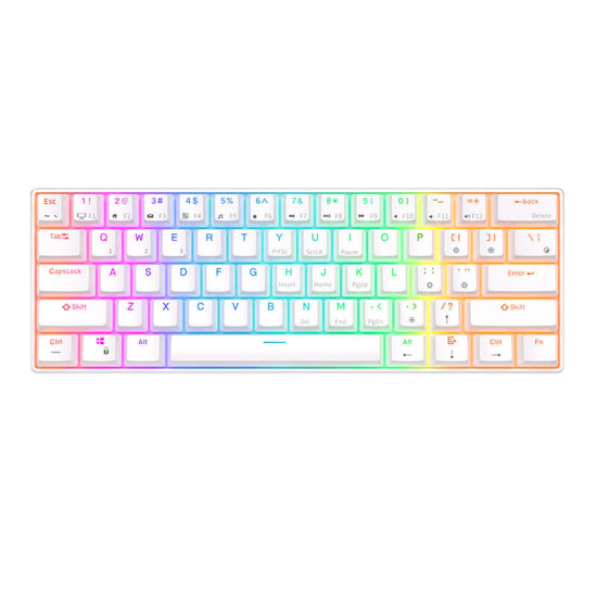 Klawiatura mechaniczna Royal Kludge RK61 RGB, brown switch (biała) (QWERTY) Klawiatura mechaniczna Royal Kludge RK61 RGB, brown switch (biała) (QWERTY)