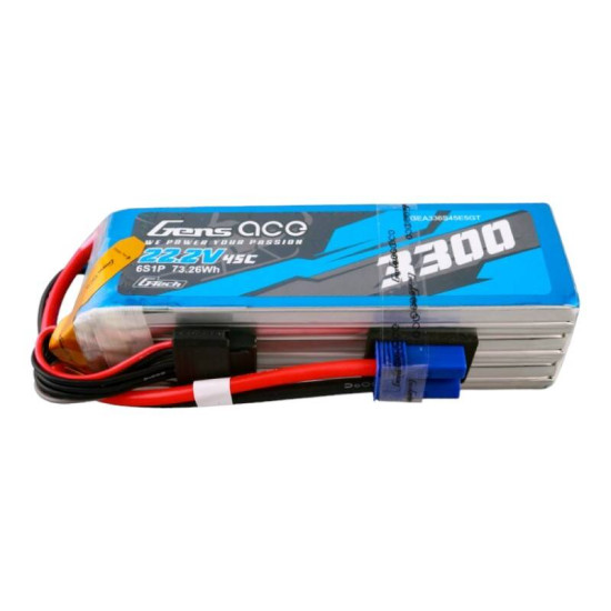 Gens ace G-Tech 3300mAh 22.2V 45C 6S1P Lipo Battery Pack with EC5 Plug Gens ace G-Tech 3300mAh 22.2V 45C 6S1P Lipo Battery Pack with EC5 Plug
