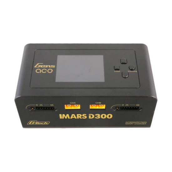Gens Ace IMARS D300 G-Tech Channel AC/DC 300W/700W RC Battery Charger-EU Black Gens Ace IMARS D300 G-Tech Channel AC/DC 300W/700W RC Battery Charger-EU Black