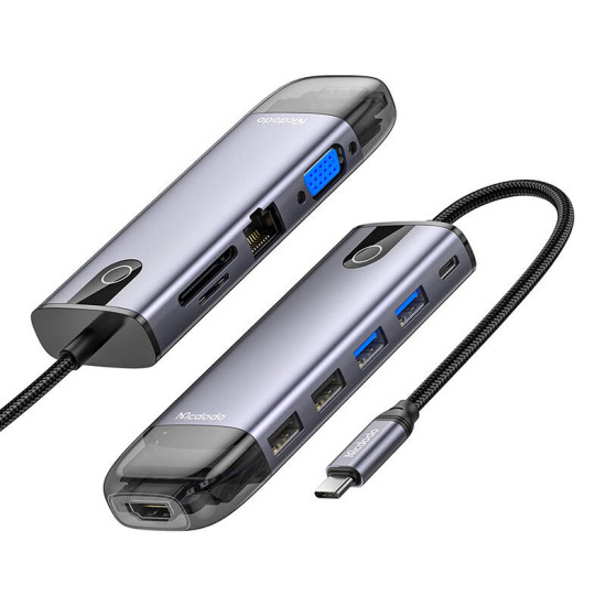 Mcdodo HU-7740 6w1 USB-C Hub (USB-C, HDMI, USB3.0*2, SD, TF) Mcdodo HU-7740 6w1 USB-C Hub (USB-C, HDMI, USB3.0*2, SD, TF)