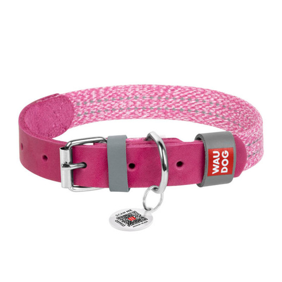 Classic Dog collar Waudog size L pink Classic Dog collar Waudog size L pink