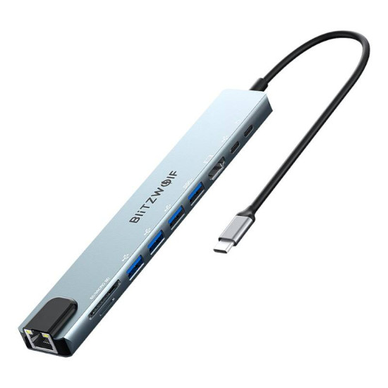 Docking Station Blitzwolf BW-TH5 10in1 USB-C (silver) Docking Station Blitzwolf BW-TH5 10in1 USB-C (silver)