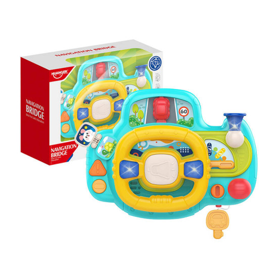 Interactive steering wheel for children (blue) Huanger HE0541 Interactive steering wheel for children (blue) Huanger HE0541
