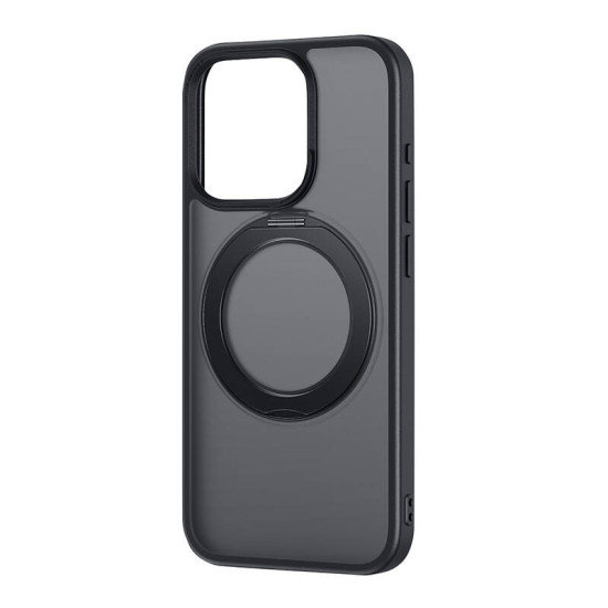 Phone Case with Stand Baseus SkyRing 360° for iP 15 +tempered-glass and cleaning kit (black) Phone Case with Stand Baseus SkyRing 360° for iP 15 +tempered-glass and cleaning kit (black)