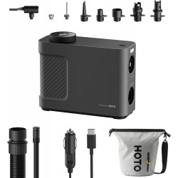 Portable inflator, air pump HOTO QWCQB002 (3x 2500 mAh, 150 PSI, 350 L, 12V)