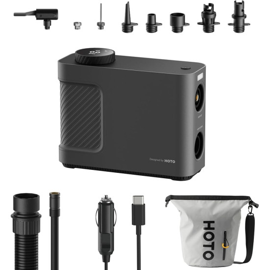 Portable inflator, air pump HOTO QWCQB002 (3x 2500 mAh, 150 PSI, 350 L, 12V) Portable inflator, air pump HOTO QWCQB002 (3x 2500 mAh, 150 PSI, 350 L, 12V)