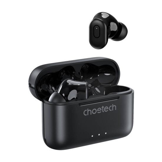 Wireless Earphones TWS Choetech BH-T15 ANC+ENC (black) Wireless Earphones TWS Choetech BH-T15 ANC+ENC (black)