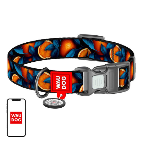 Nylon dog collar with QR code Waudog Nylon dog collar with QR code Waudog