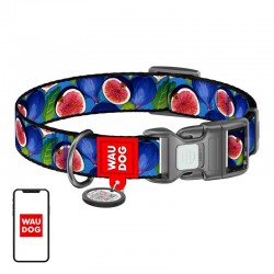 Nylon dog collar with QR code Waudog 