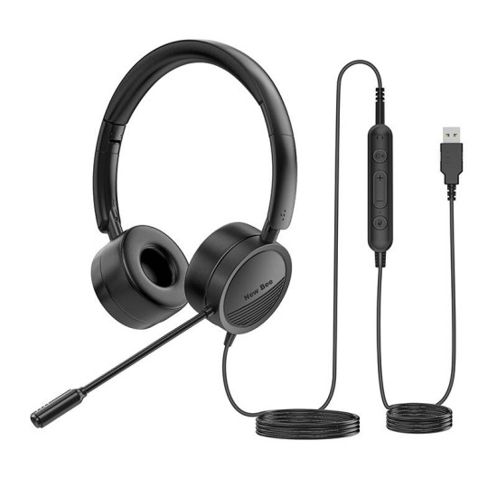 Wired headset with microphone NewBee NB-H360 (black) Wired headset with microphone NewBee NB-H360 (black)