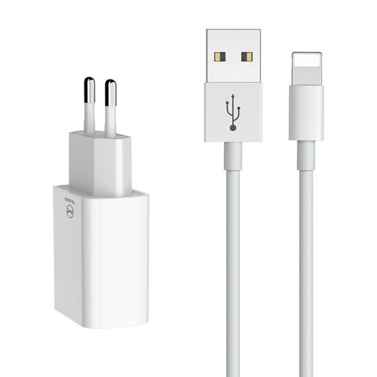 Duální USB nabíječka Mcdodo CH-6720 (EU) Lightning 1m Cestovní sada (bílá) Duální USB nabíječka Mcdodo CH-6720 (EU) Lightning 1m Cestovní sada (bílá)
