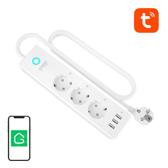 Smart WiFi power strip Gosund P1 PLUS (4x AC schuko, 3x USB-A) Tuya Smart WiFi power strip Gosund P1 PLUS (4x AC schuko, 3x USB-A) Tuya
